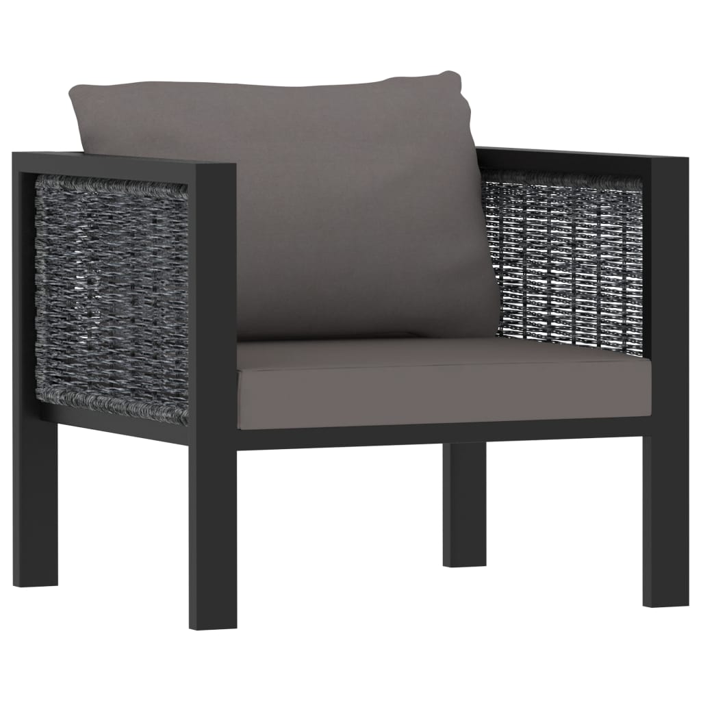6-tlg. Garten-Lounge-Set mit Auflagen Poly Rattan Anthrazit - Pazzar.ch