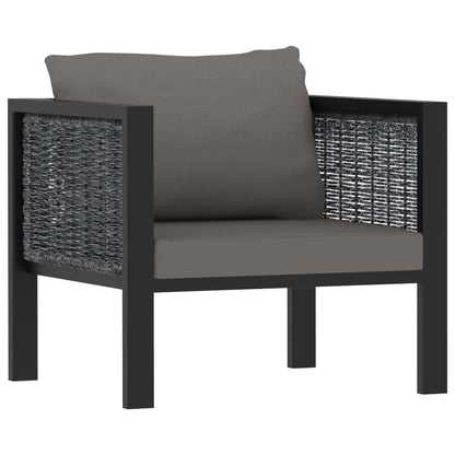 5-tlg. Garten-Lounge-Set mit Auflagen Poly Rattan Anthrazit - Pazzar.ch