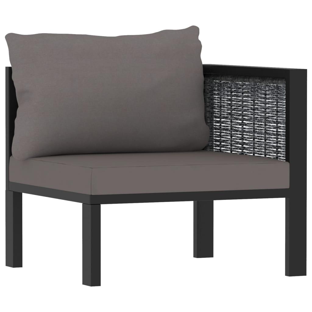 5-tlg. Garten-Lounge-Set mit Auflagen Poly Rattan Anthrazit - Pazzar.ch
