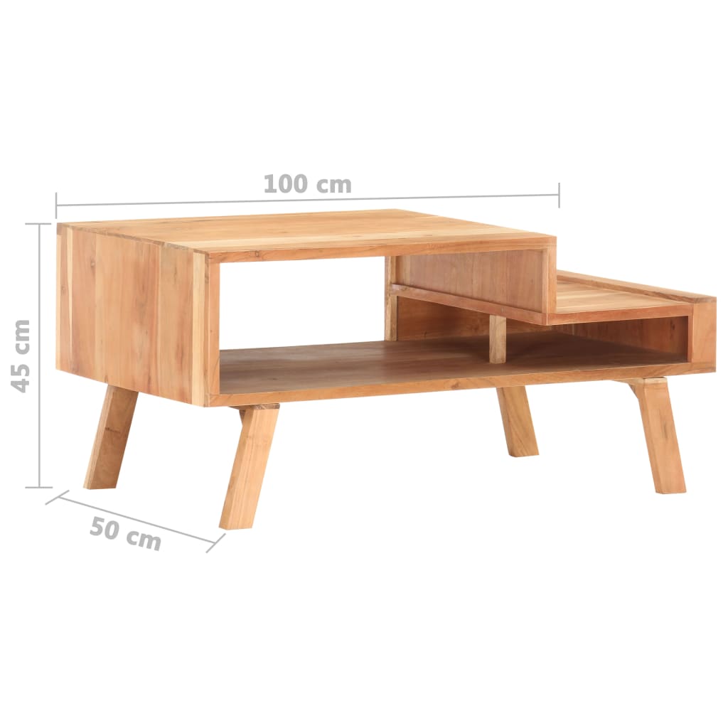 Couchtisch 100 x 50 x 45 cm Akazie Massivholz - Pazzar.ch
