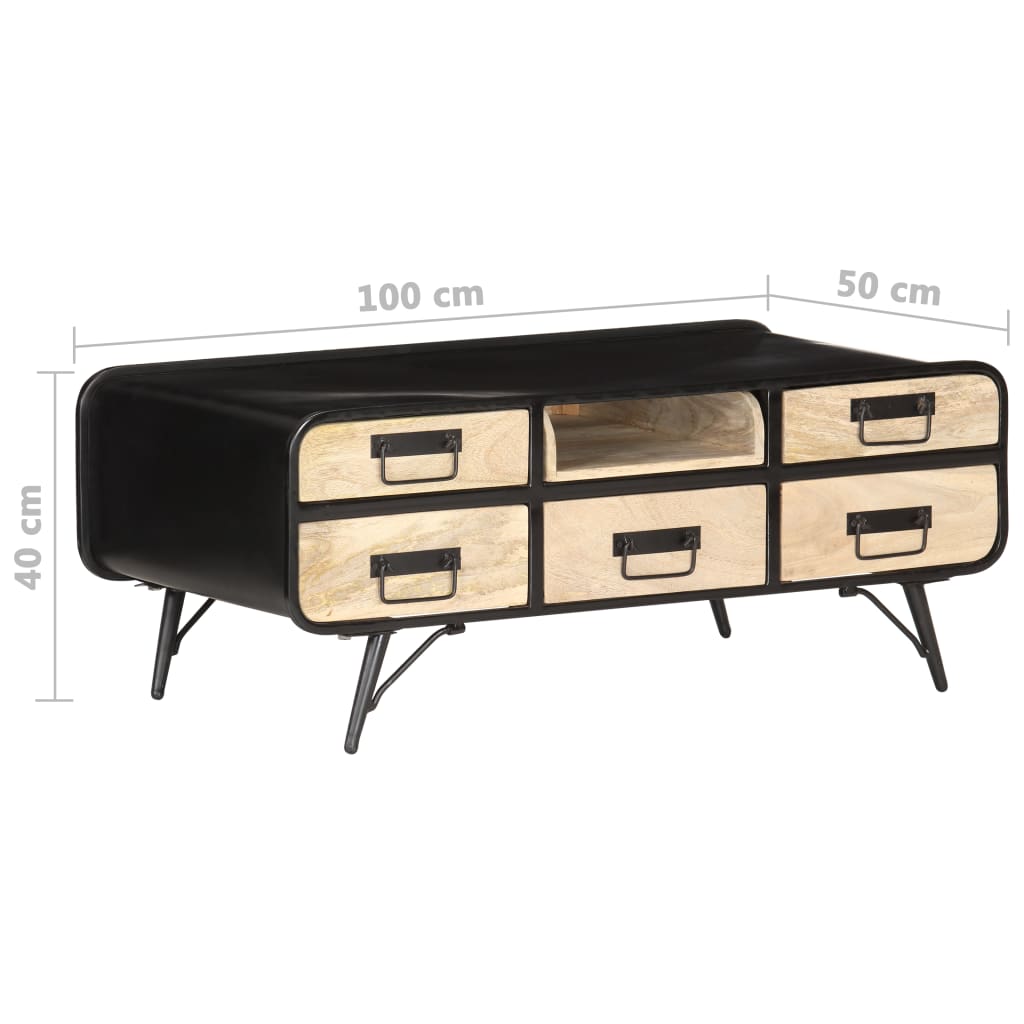 Couchtisch 100×50×40 cm Mango Massivholz - Pazzar.ch