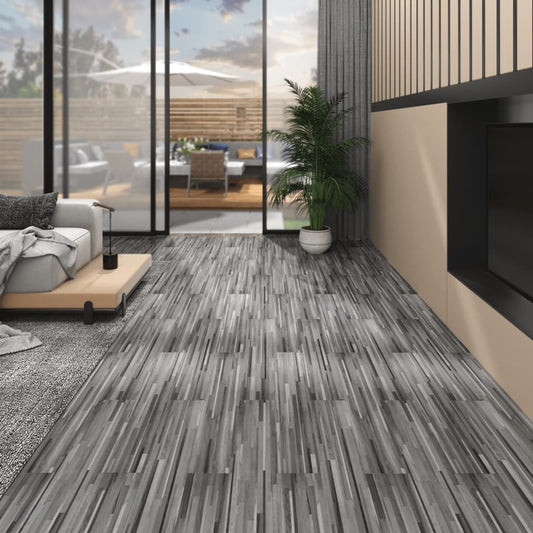 PVC-Fliesen 4,46 m² 3 mm Selbstklebend Gestreift Grau - Pazzar.ch