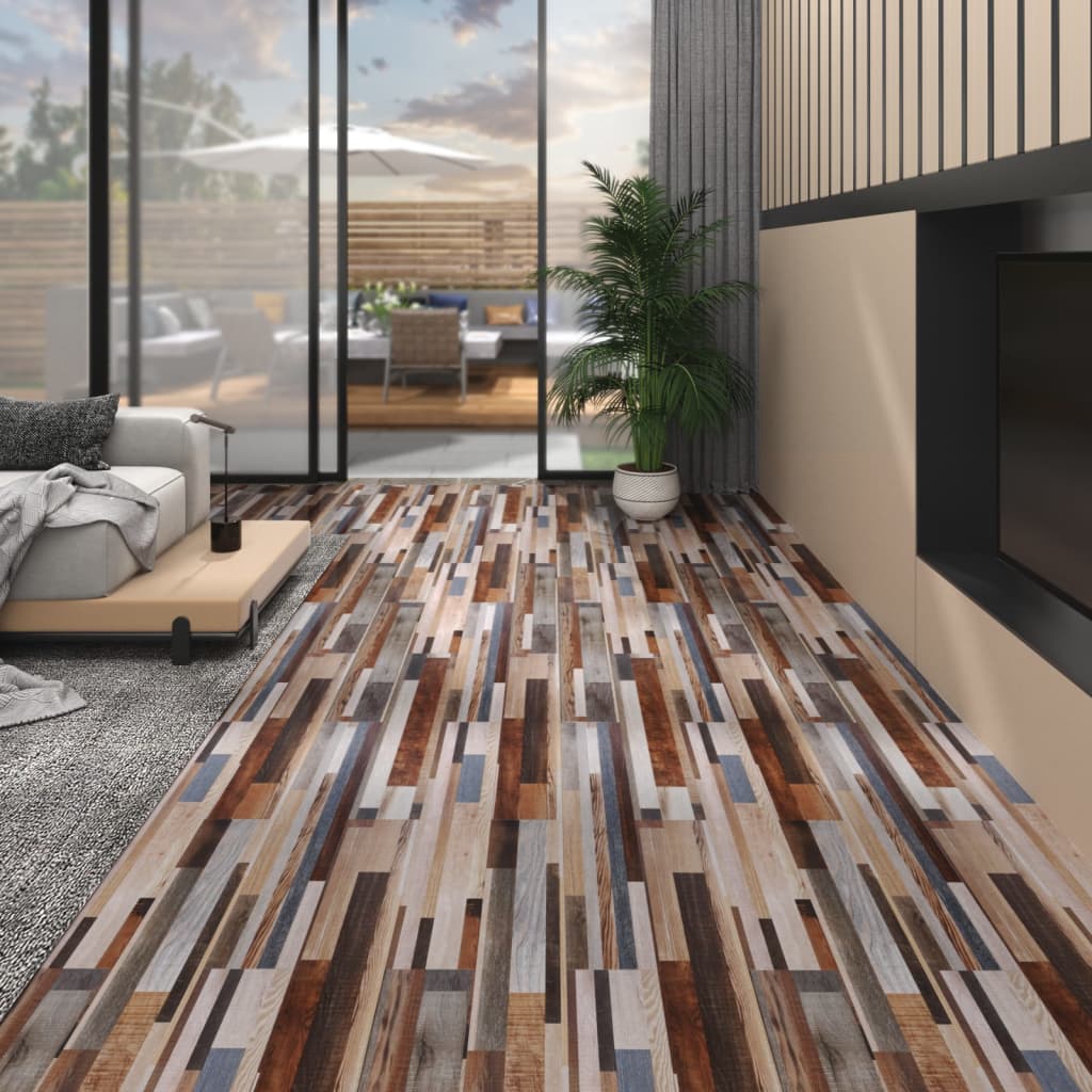 PVC-Laminat-Dielen 4,46 m² 3 mm Selbstklebend Mehrfarbig - Pazzar.ch