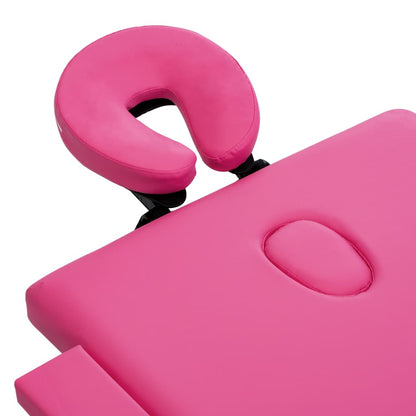 Massageliege Klappbar 2-Zonen mit Holzgestell Rosa - Pazzar.ch