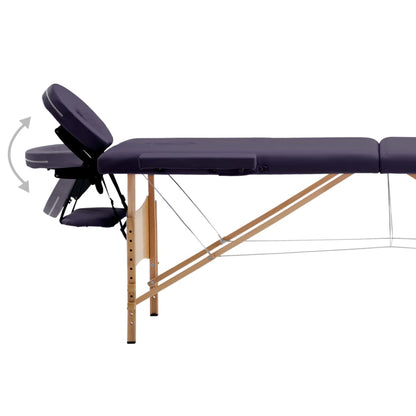 Massageliege Klappbar 2-Zonen mit Holzgestell Lila - Pazzar.ch