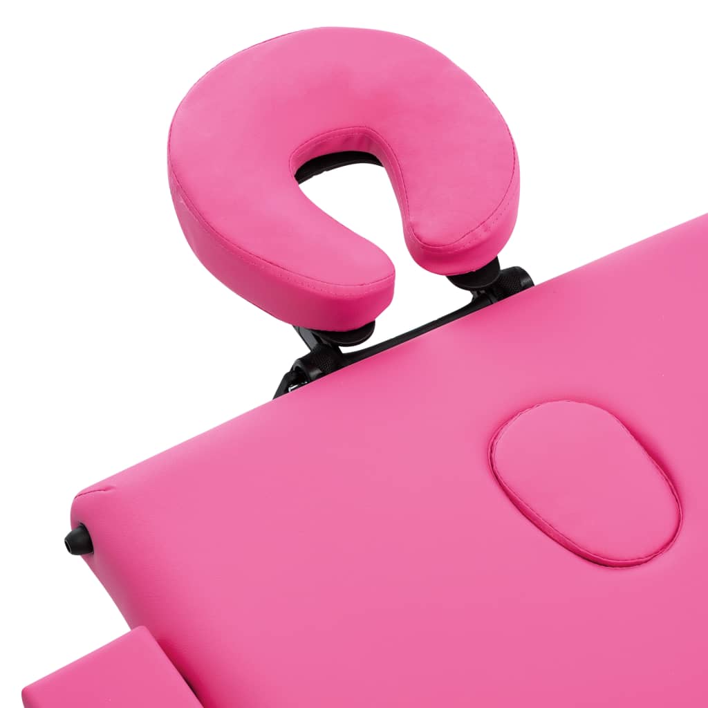 Massageliege Klappbar 3-Zonen mit Holzgestell Rosa - Pazzar.ch