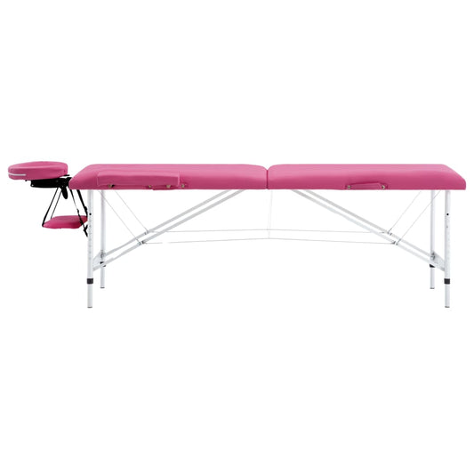 Massageliege Klappbar 2-Zonen mit Aluminiumgestell Rosa - Pazzar.ch
