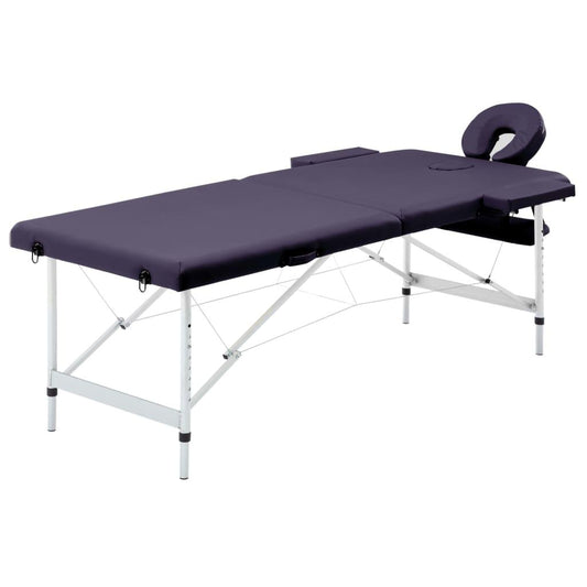 Massageliege Klappbar 2-Zonen mit Aluminiumgestell Lila - Pazzar.ch
