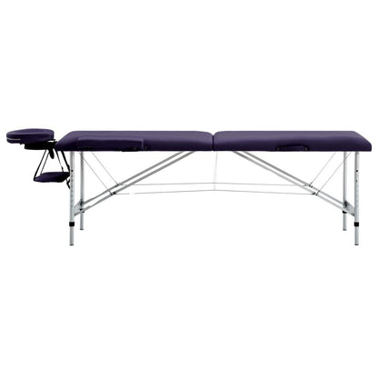 Massageliege Klappbar 2-Zonen mit Aluminiumgestell Lila - Pazzar.ch