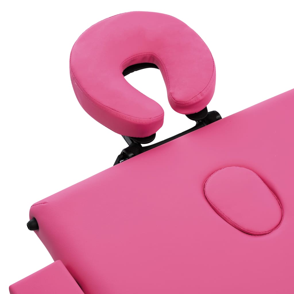 Massageliege Klappbar 3-Zonen mit Aluminiumgestell Rosa - Pazzar.ch