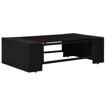 5-tlg. Garten-Lounge-Set Poly Rattan Schwarz - Pazzar.ch