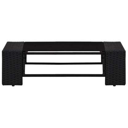 5-tlg. Garten-Lounge-Set Poly Rattan Schwarz - Pazzar.ch