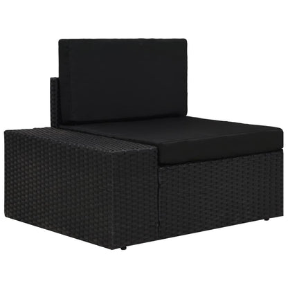 5-tlg. Garten-Lounge-Set Poly Rattan Schwarz - Pazzar.ch