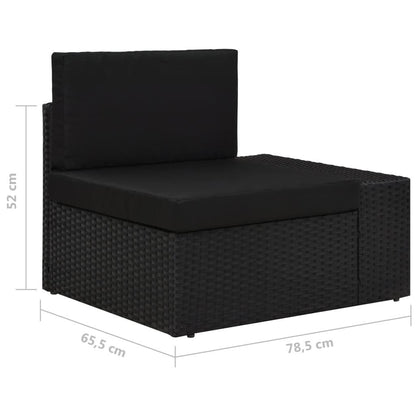 5-tlg. Garten-Lounge-Set Poly Rattan Schwarz - Pazzar.ch