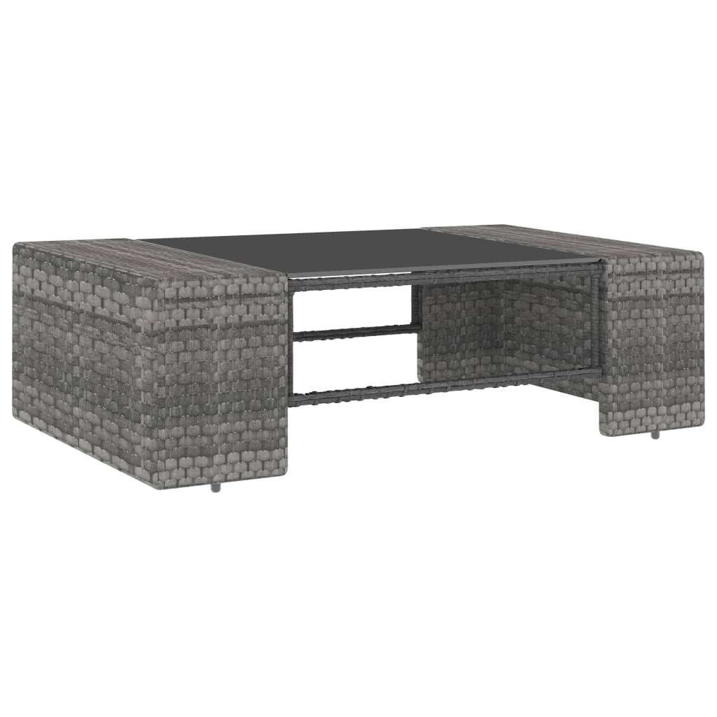 4-tlg. Garten-Lounge-Set Poly Rattan Grau - Pazzar.ch