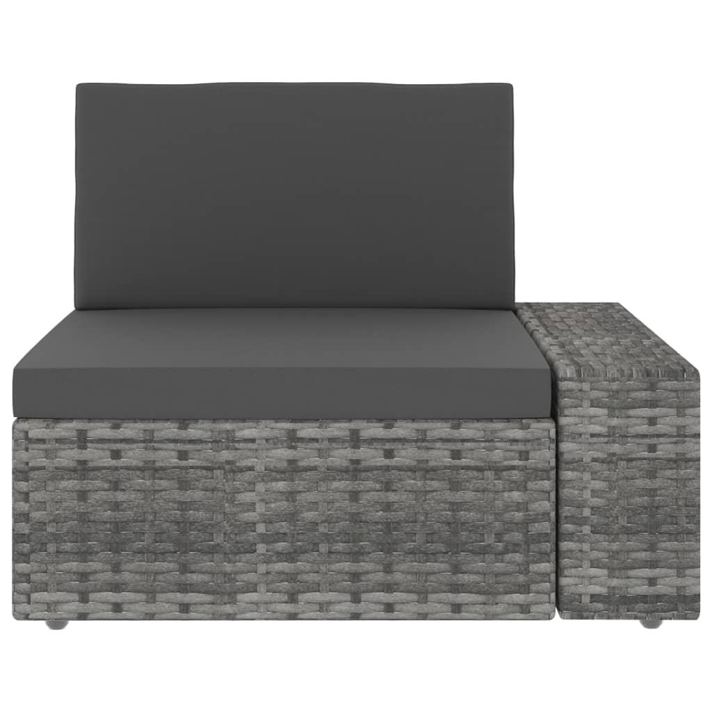 4-tlg. Garten-Lounge-Set Poly Rattan Grau - Pazzar.ch