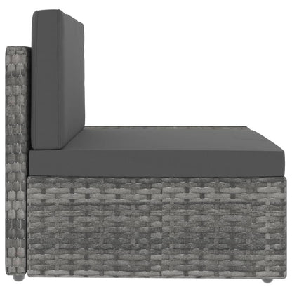 4-tlg. Garten-Lounge-Set Poly Rattan Grau - Pazzar.ch
