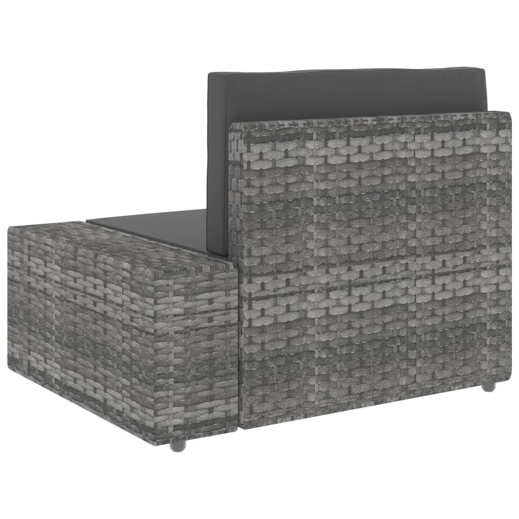 4-tlg. Garten-Lounge-Set Poly Rattan Grau - Pazzar.ch