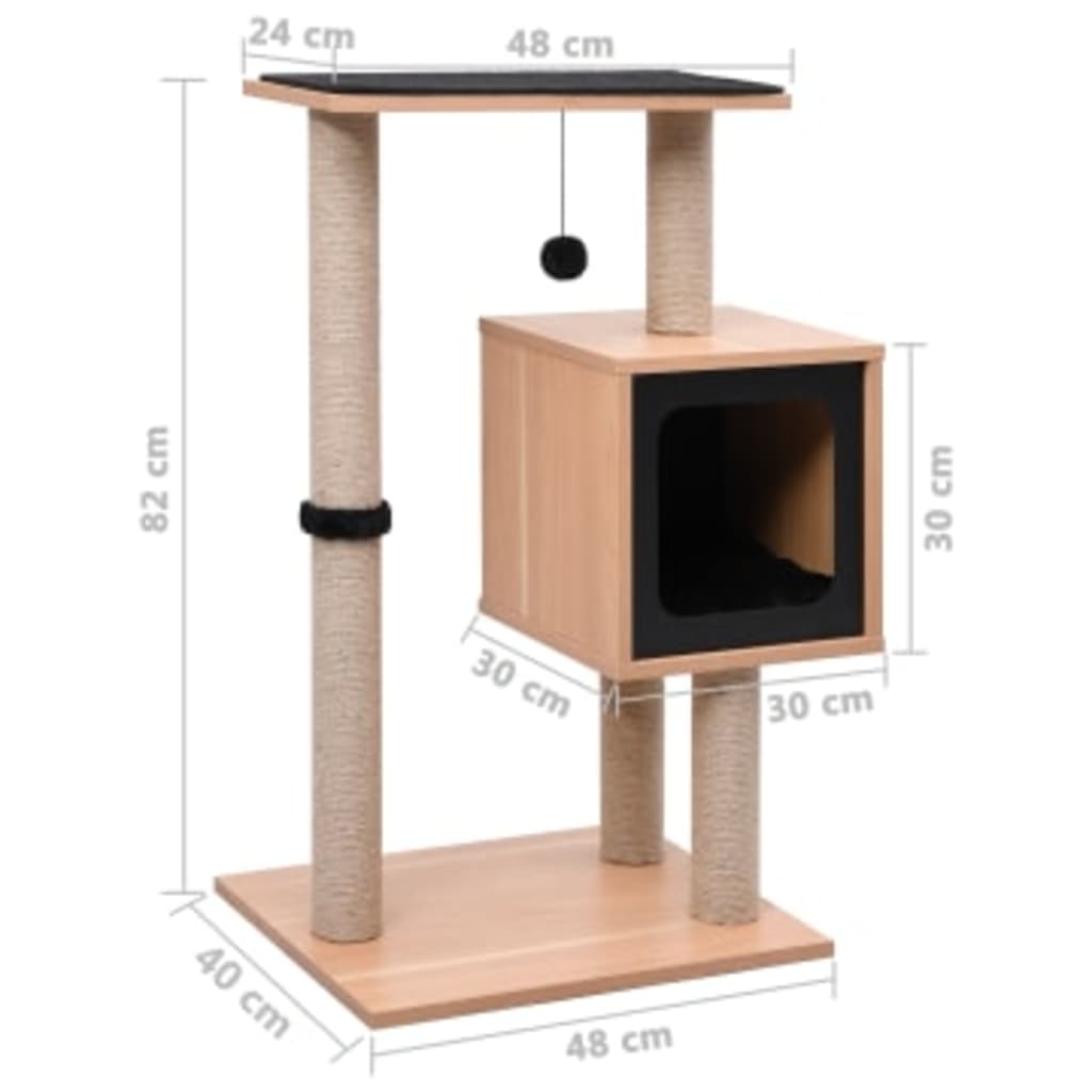 Katzen-Kratzbaum mit Sisal-Kratzmatte 82 cm - Pazzar.ch