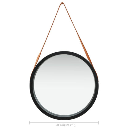 Wandspiegel mit Gürtel 50 cm Schwarz - Pazzar.ch