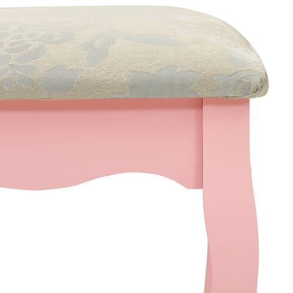 Schminktisch-Set mit Hocker Rosa 80×69×141 cm Paulowniaholz - Pazzar.ch