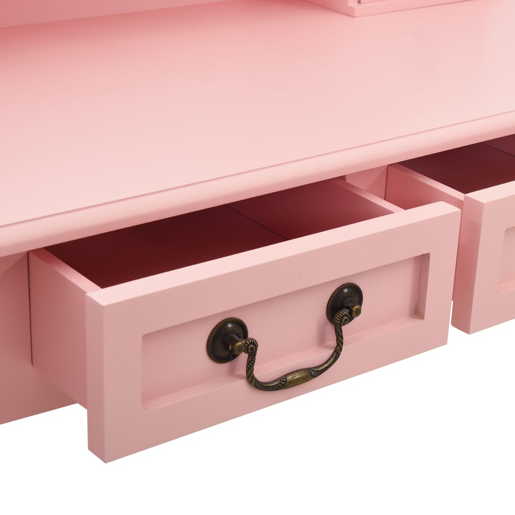 Schminktisch-Set mit Hocker Rosa 80×69×141 cm Paulowniaholz - Pazzar.ch