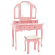 Schminktisch-Set mit Hocker Rosa 100x40x146 cm Paulownia-Holz
