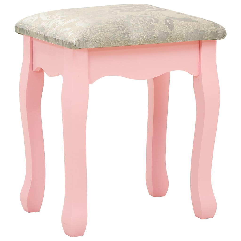 Schminktisch mit Hocker Rosa 65x36x128 cm Paulownia-Holz MDF - Pazzar.ch