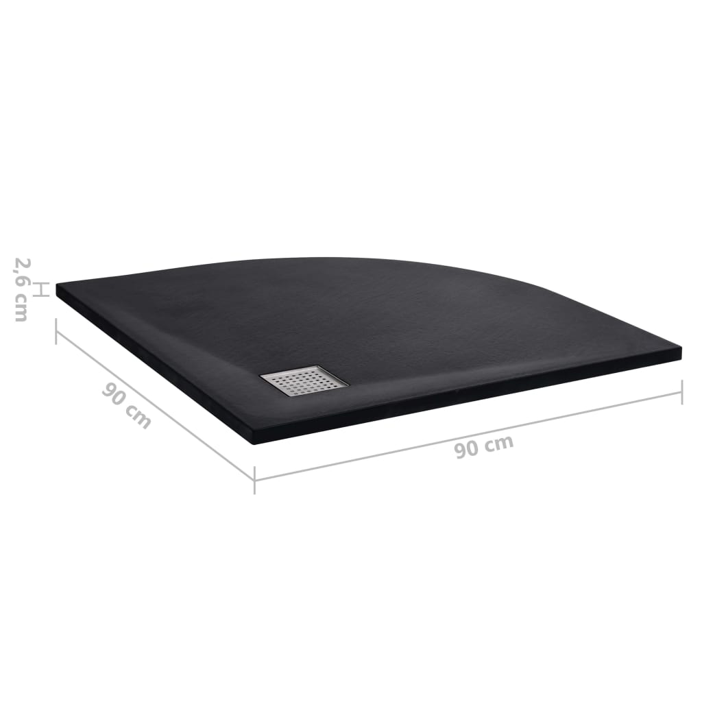 Duschtasse SMC Schwarz 90x90 cm - Pazzar.ch