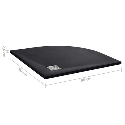 Duschtasse SMC Schwarz 90x90 cm - Pazzar.ch