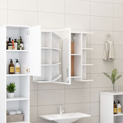 Bad-Spiegelschrank Weiß 80x20,5x64 cm Holzwerkstoff - Pazzar.ch