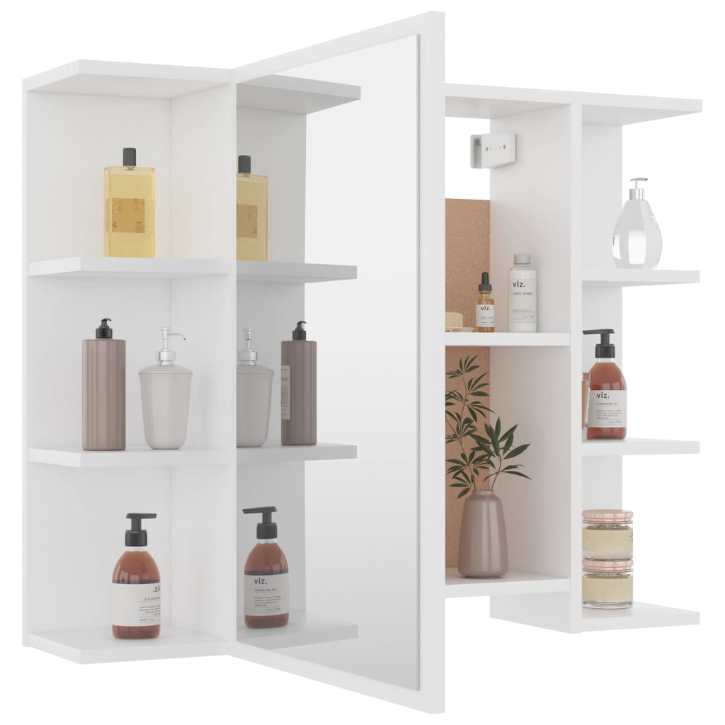 Bad-Spiegelschrank Weiß 80x20,5x64 cm Holzwerkstoff - Pazzar.ch