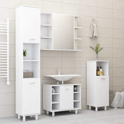 Bad-Spiegelschrank Weiß 80x20,5x64 cm Holzwerkstoff - Pazzar.ch