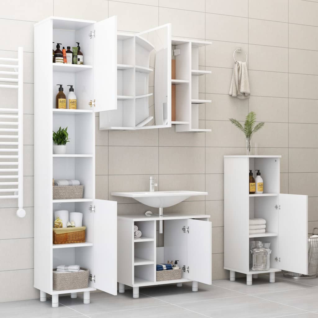Bad-Spiegelschrank Weiß 80x20,5x64 cm Holzwerkstoff - Pazzar.ch