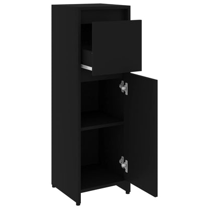 Badezimmerschrank Schwarz 30x30x95 cm Holzwerkstoff - Pazzar.ch