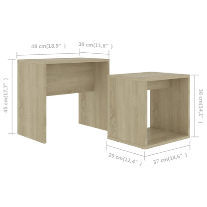 Couchtisch-Set Sonoma-Eiche 48 x 30 x 45 cm Holzwerkstoff - Pazzar.ch