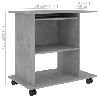 Schreibtisch Betongrau 80x50x75 cm Holzwerkstoff - Pazzar.ch