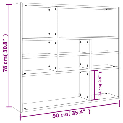 Wandregal Sonoma-Eiche 90x16x78 cm Holzwerkstoff - Pazzar.ch