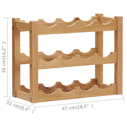 Weinregal für 12 Flaschen 47 x 21 x 36 cm Eiche Massivholz - Pazzar.ch