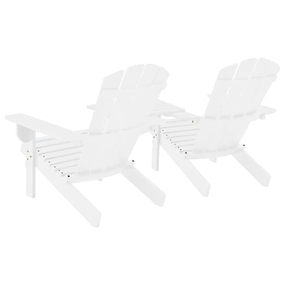 Garten-Adirondack-Stühle mit Teetisch Massivholz Tanne Weiß - Pazzar.ch