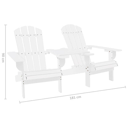 Garten-Adirondack-Stühle mit Teetisch Massivholz Tanne Weiß - Pazzar.ch