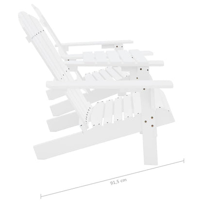 Garten-Adirondack-Stühle mit Teetisch Massivholz Tanne Weiß - Pazzar.ch