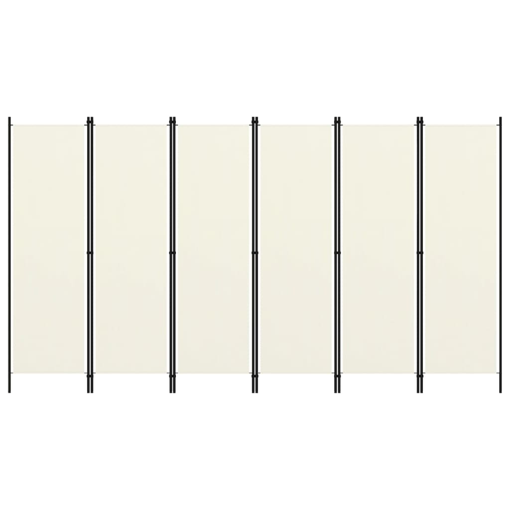 6-tlg. Raumteiler Weiß 300x180 cm