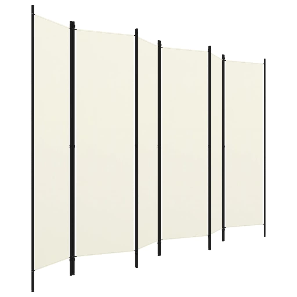 6-tlg. Raumteiler Cremeweiß 300x180 cm - Pazzar.ch