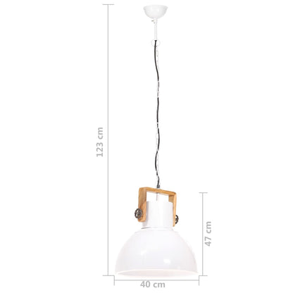 Hängelampe Industriestil 25 W Weiß Rund 40 cm E27 - Pazzar.ch