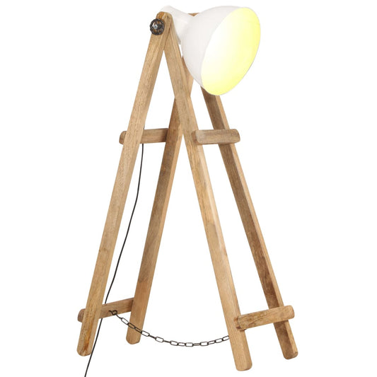 Stehlampe Weiß E27 Mango Massivholz - Pazzar.ch