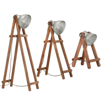 Stehlampen 3 Stk. Silbern E27 Mango Massivholz - Pazzar.ch