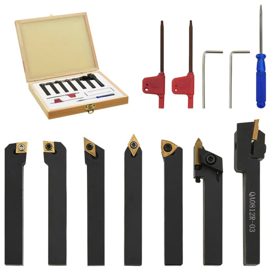12-tlg. Drehmeißel-Set mit Wendeplatten 8x8 mm 70 mm - Pazzar.ch