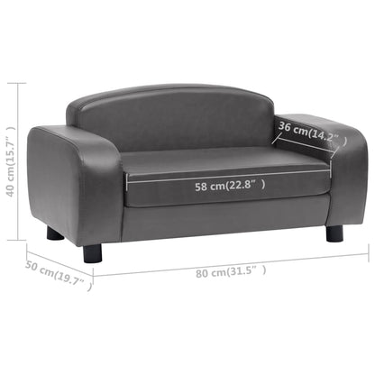 Hundesofa Grau 80x50x40 cm Kunstleder - Pazzar.ch