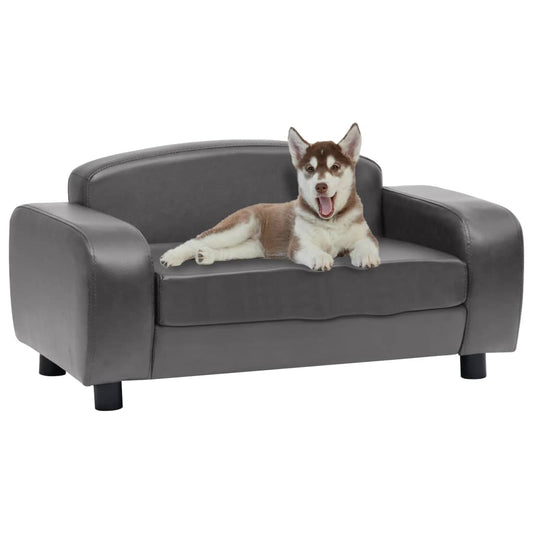 Hundesofa Grau 80x50x40 cm Kunstleder - Pazzar.ch